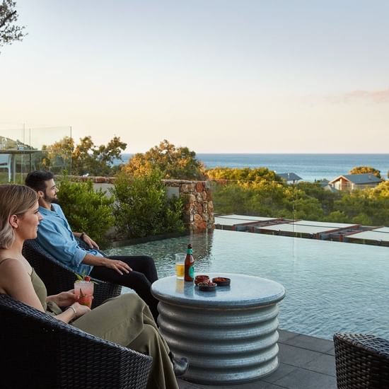 Outdoor dining with Ocean views