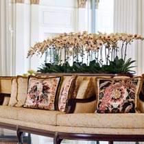 Lounges in the lobby area at Palazzo Versace Dubai