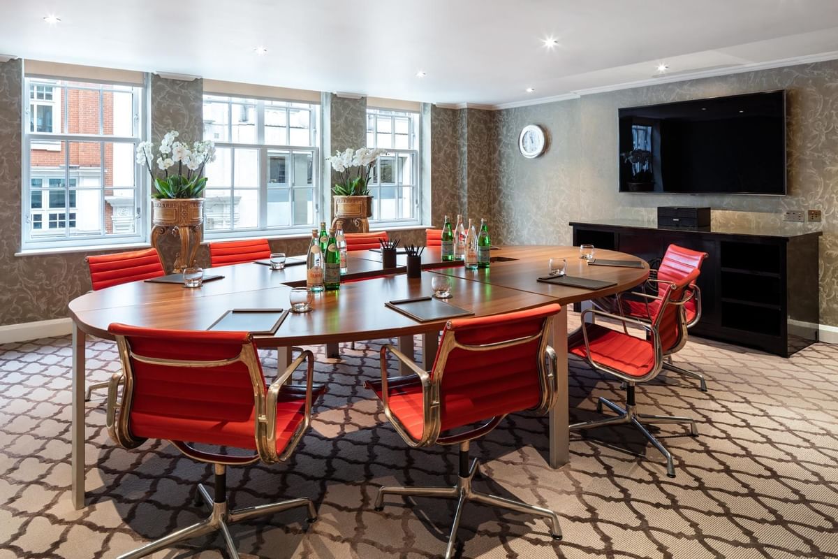 Interior of private suite boardroom at May Fair Hotel London