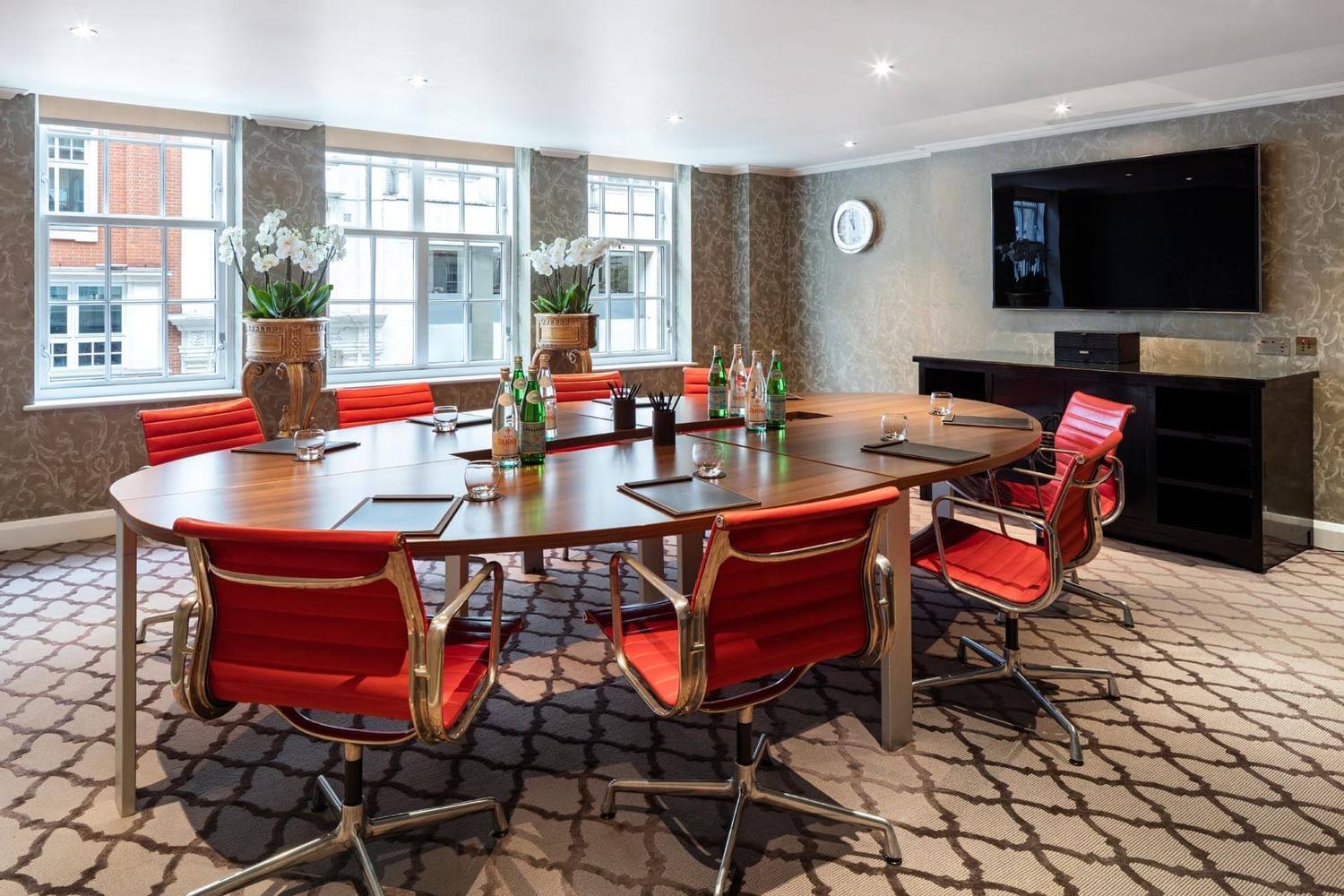 Interior of private suite boardroom at May Fair Hotel London