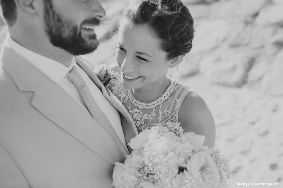 Closeup of a newly wedded couple at Pelham at Main