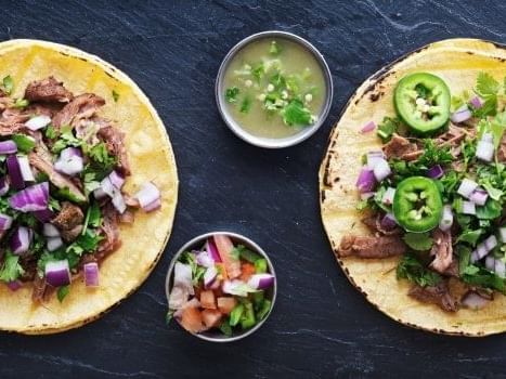 Upper view of Taco dishes at Frontera Grill near Kinzie Hotel