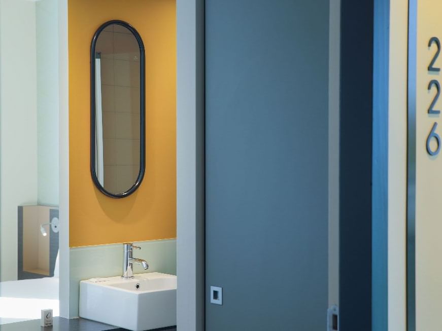 Bathroom in standard double room at The Originals Hotels  