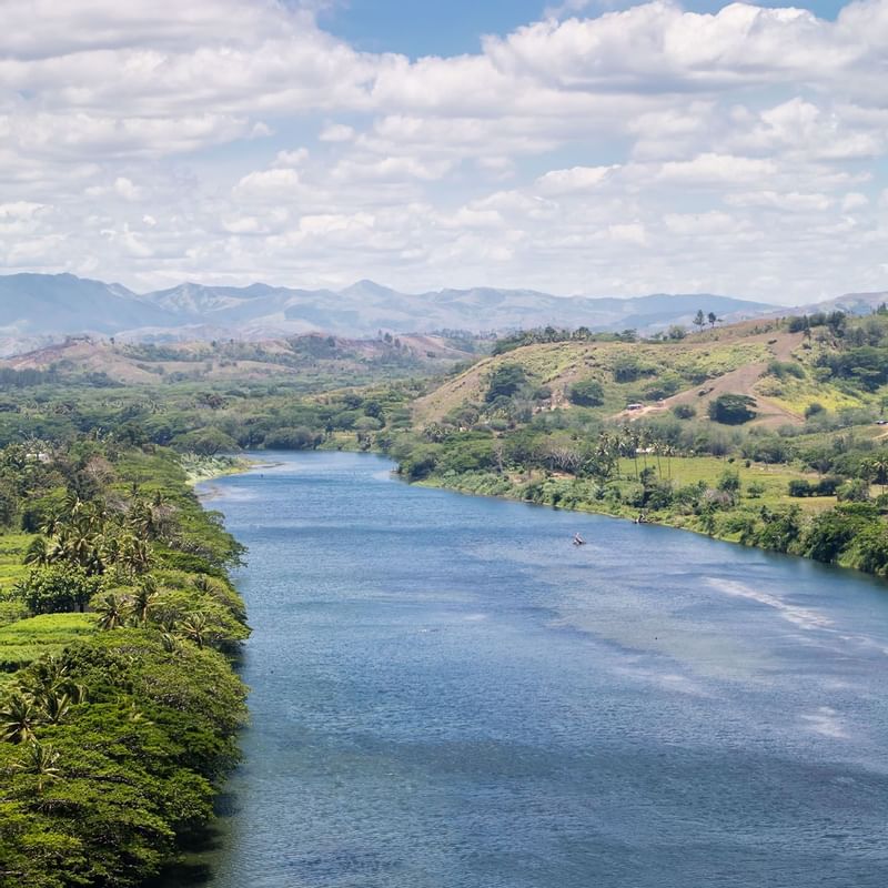 An aerial view of Sigatoka River Safari near The Naviti Resort - Fiji