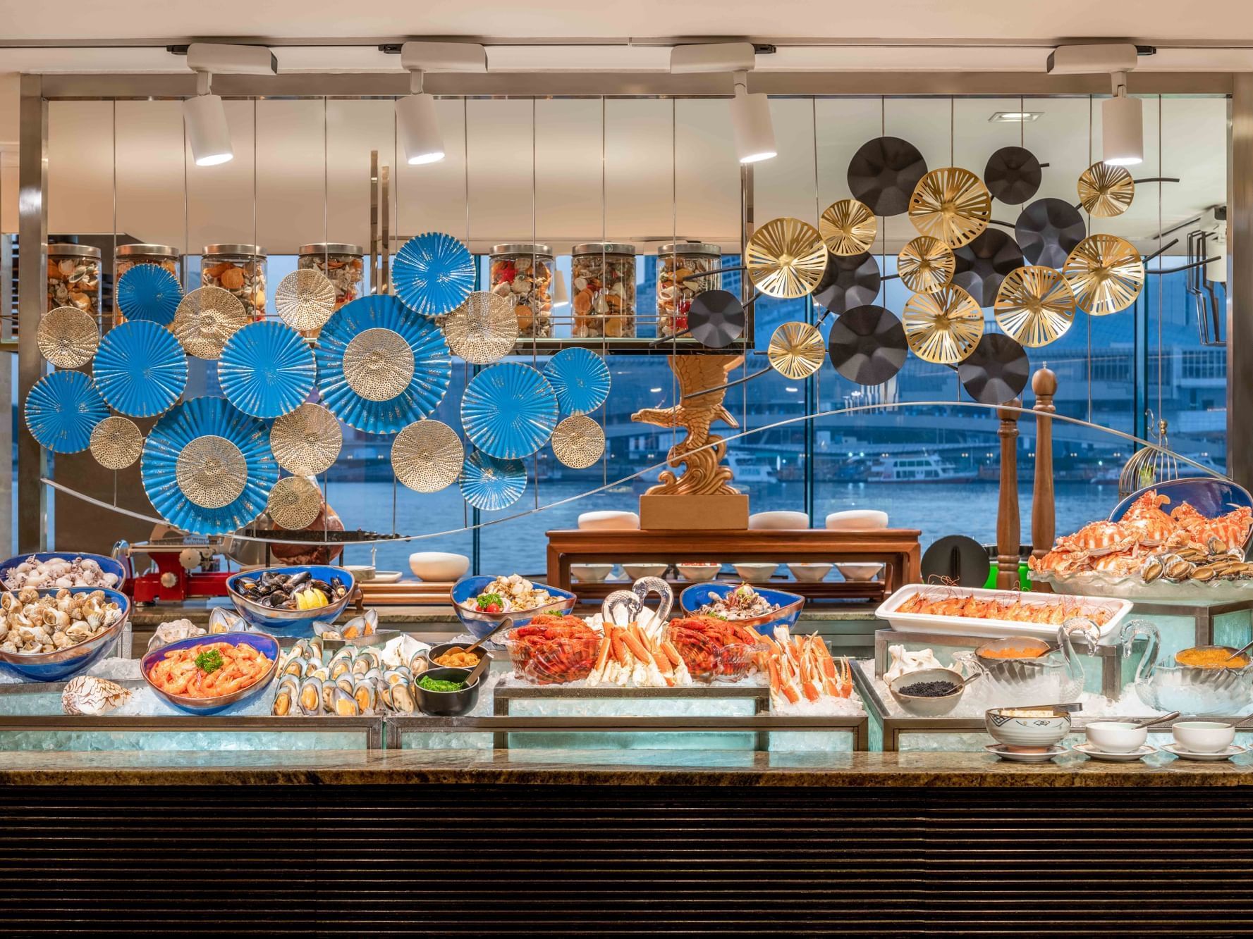 Buffet area in River Cafe at White Swan Hotel