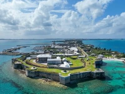 Aerial view of National Museum of Bermuda near Royal Palms Hotel