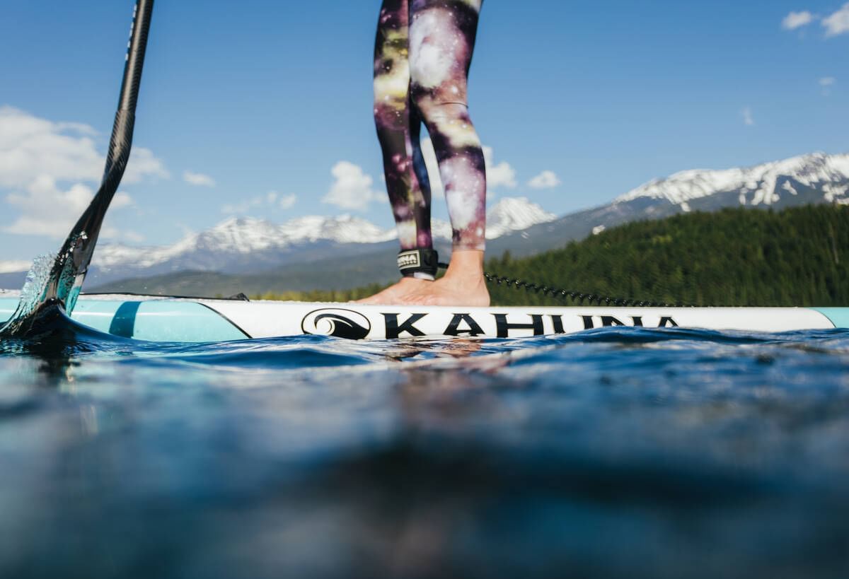 Close-up of paddling over Nita Lake near Blackcomb Springs Suites