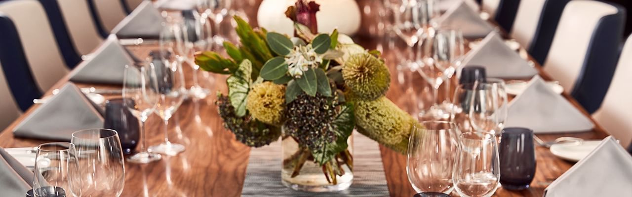 A dining table arrangement at Crown Towers Sydney