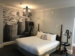 Side view of the beautiful bedroom at River Street Inn