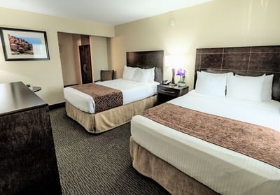 A room with two beds at Hotel Grand Legacy at The Park Anaheim.
