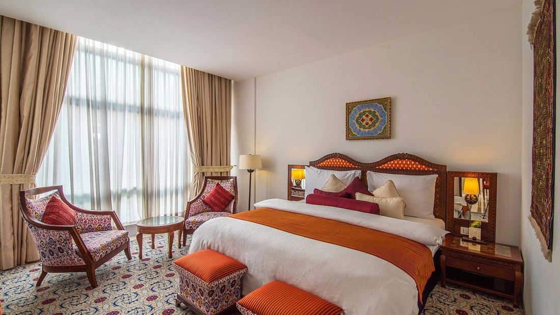 Executive Suite with 1 King Bed, couch at Dushanbe Serena Hotel