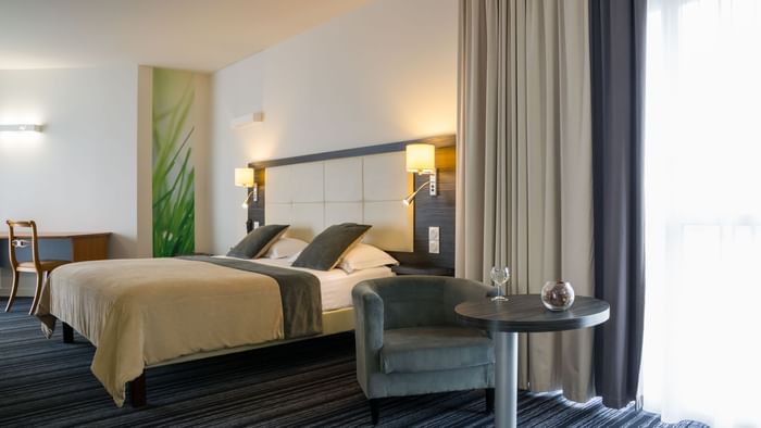 Spacious bedroom in Superior Double Room at Hotel La Verriaire