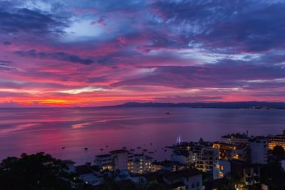 Sunset over the city with ocean view near Villa Premiere Boutique Hotel & Romantic Getaway