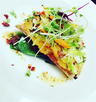 Close-up of a dish served in Accra Deck Restaurant at Accra Beach Hotel & Spa