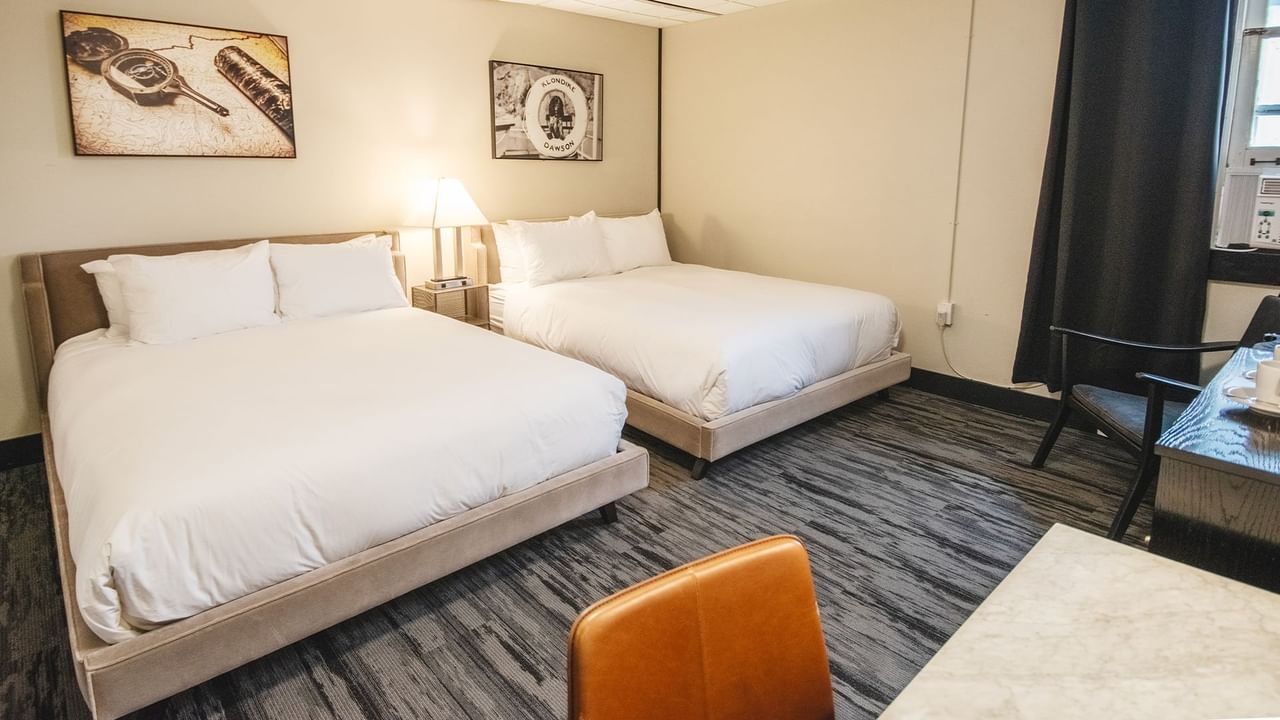 Hotel room with two queen beds