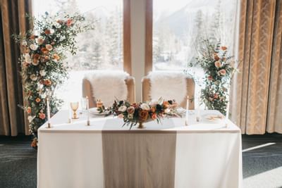 Arranged head table in a wedding function at The Malcolm Hotel
