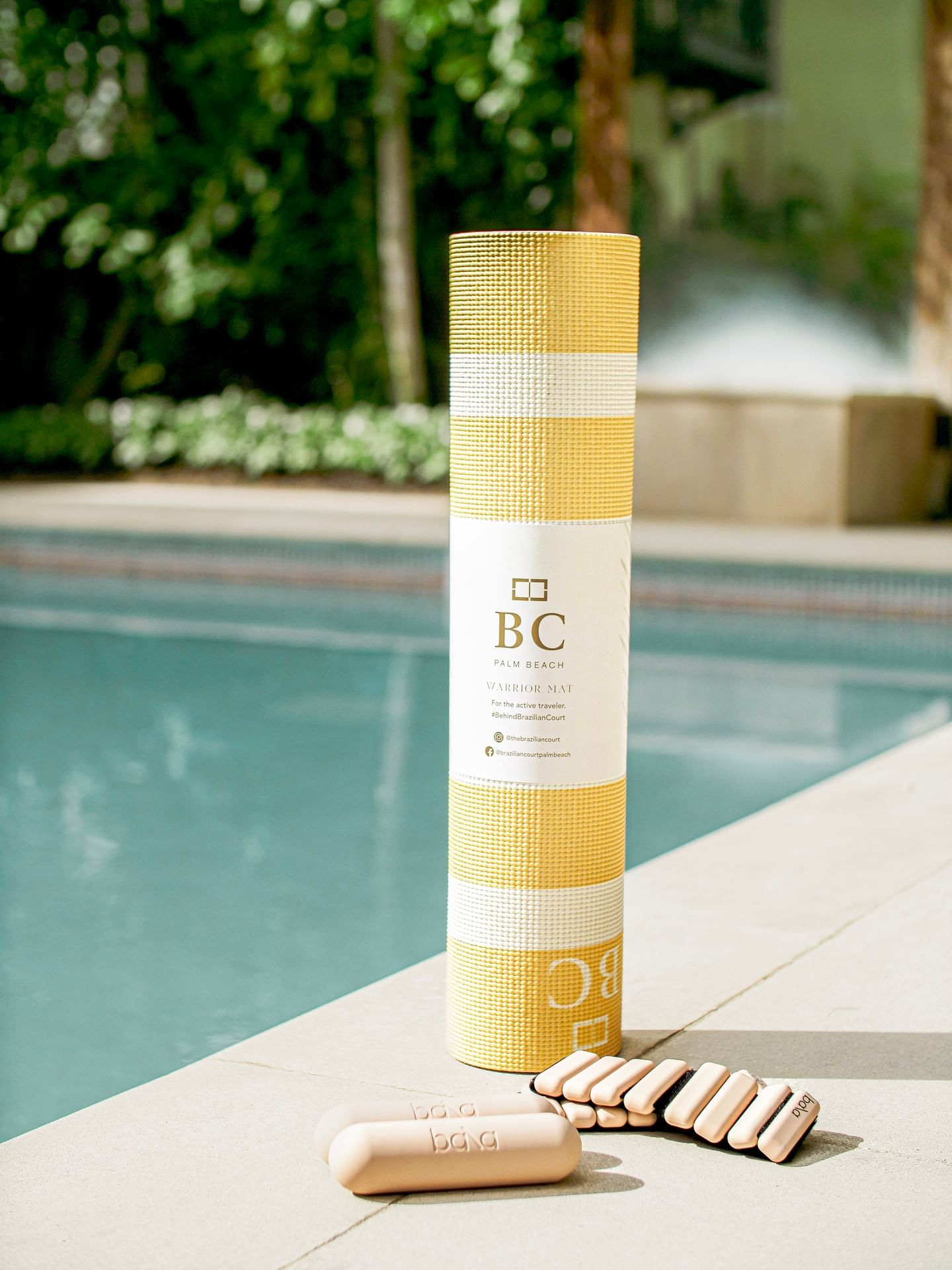 Closeup of towel near the pool at Brazilian Court 