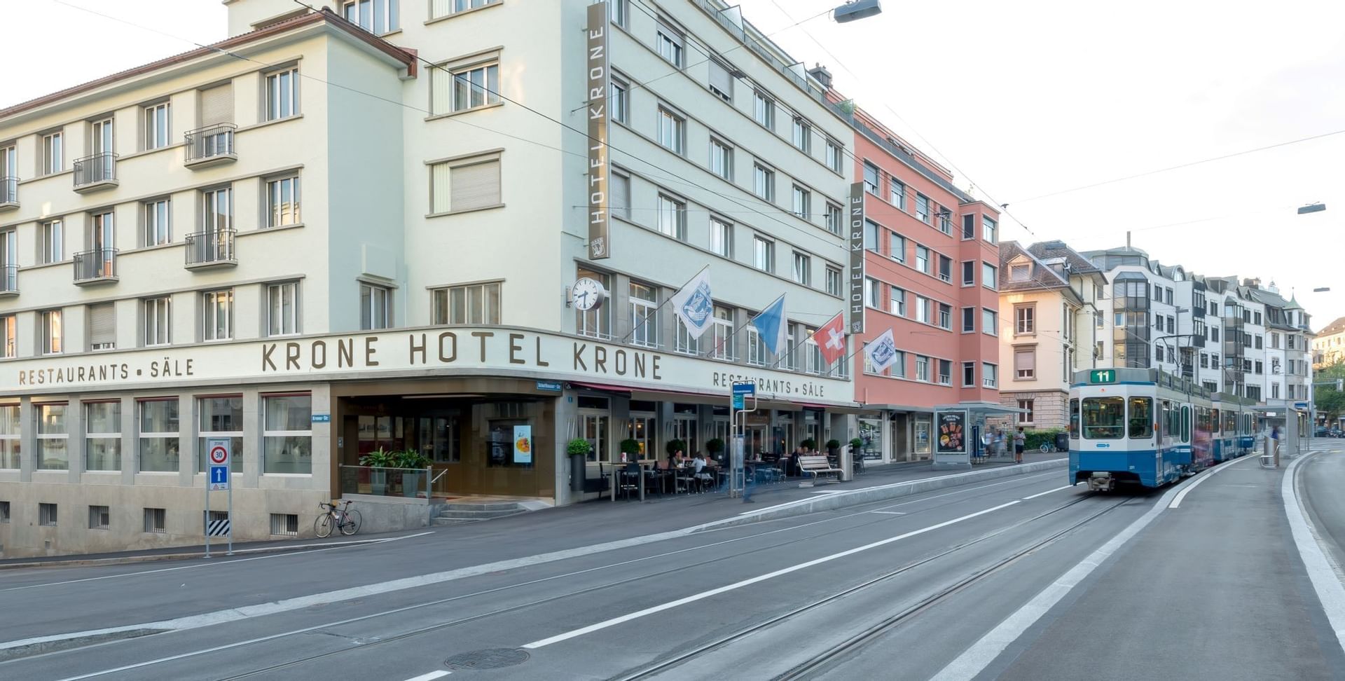 Tramstation near Hotel Krone Unterstrass in Zurich