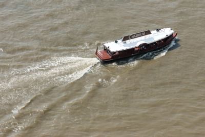 Top view of a Shuttle Boat on the lake near Chatrium Hotel