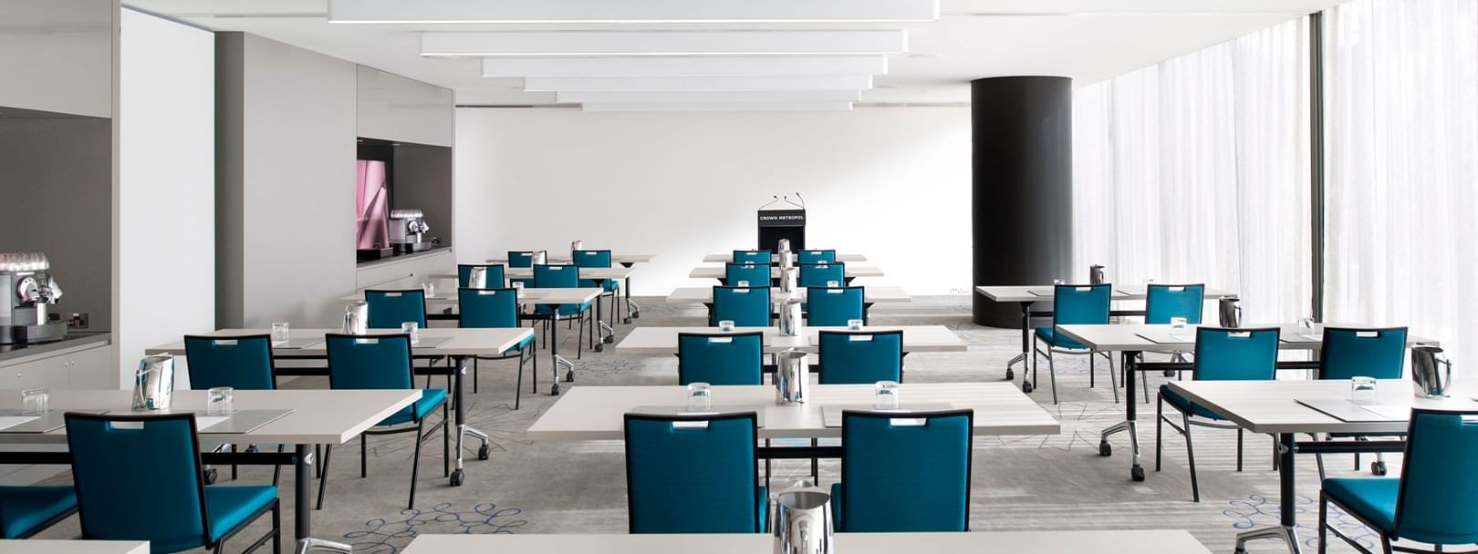 Classroom set-up in a Meeting Room at Crown Hotel Melbourne