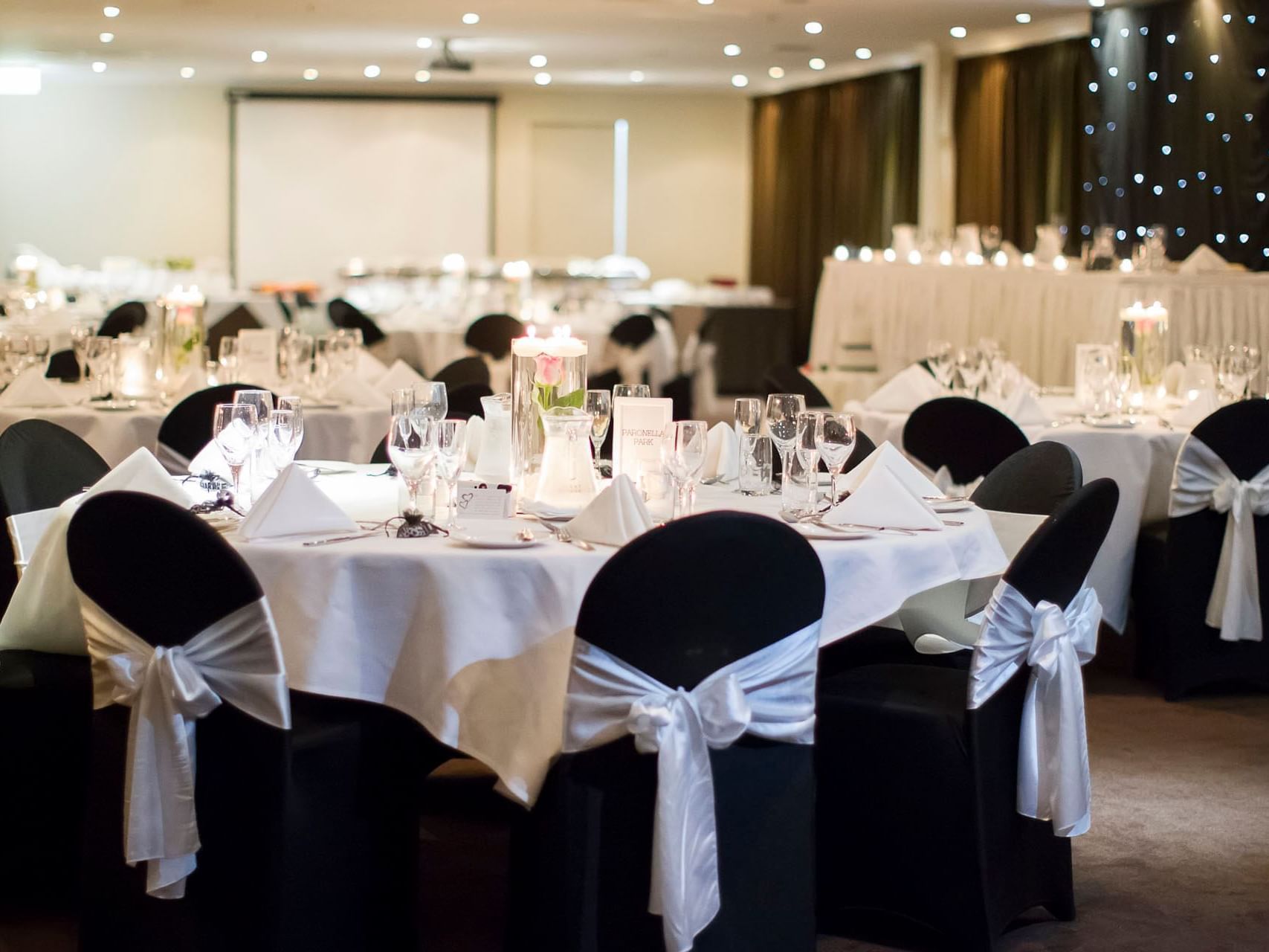 Banquet tables set-up for Wedding at Grand Chancellor Townsville