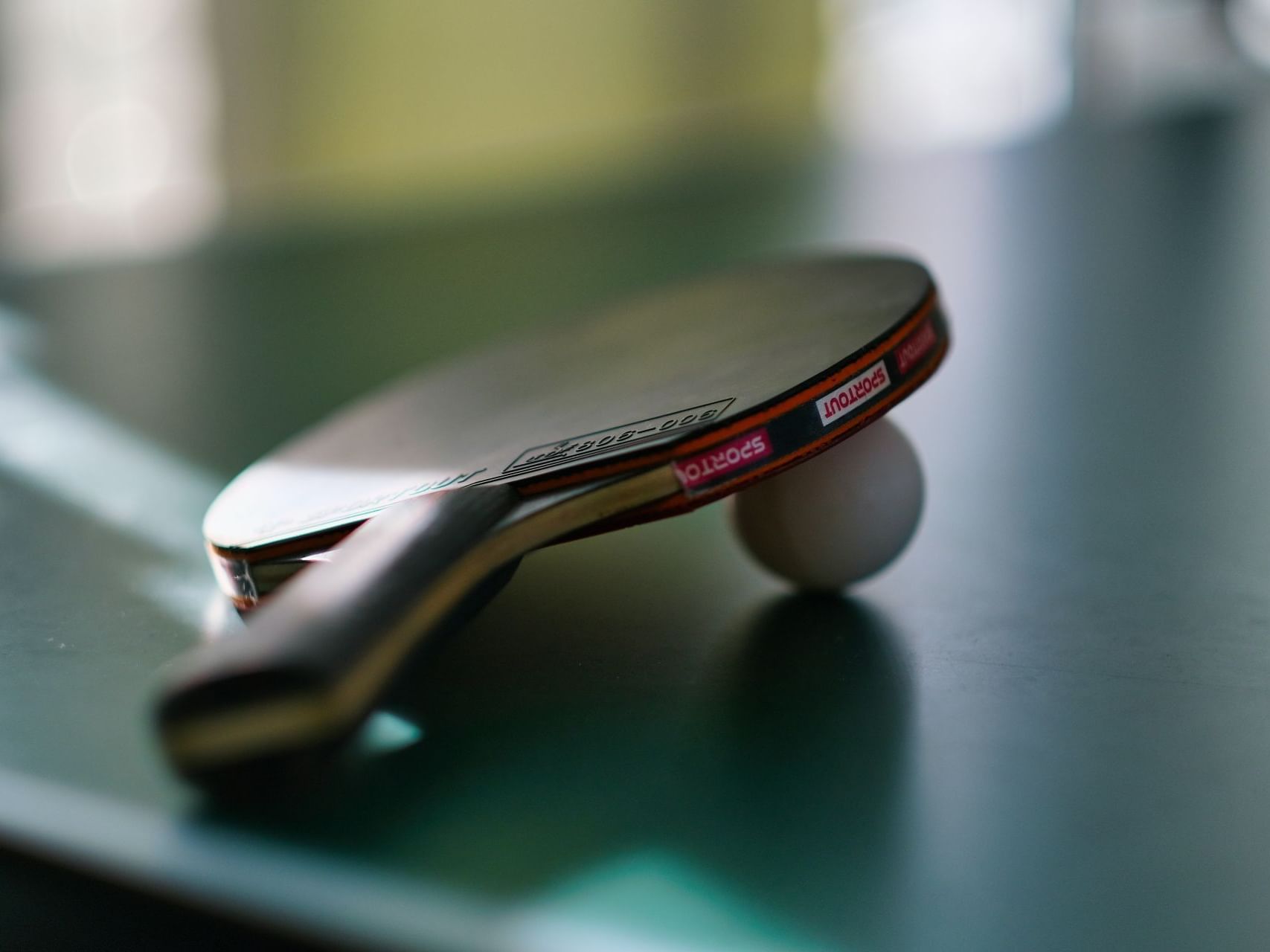 Close up on table tennis racket at Haven Riviera Cancun