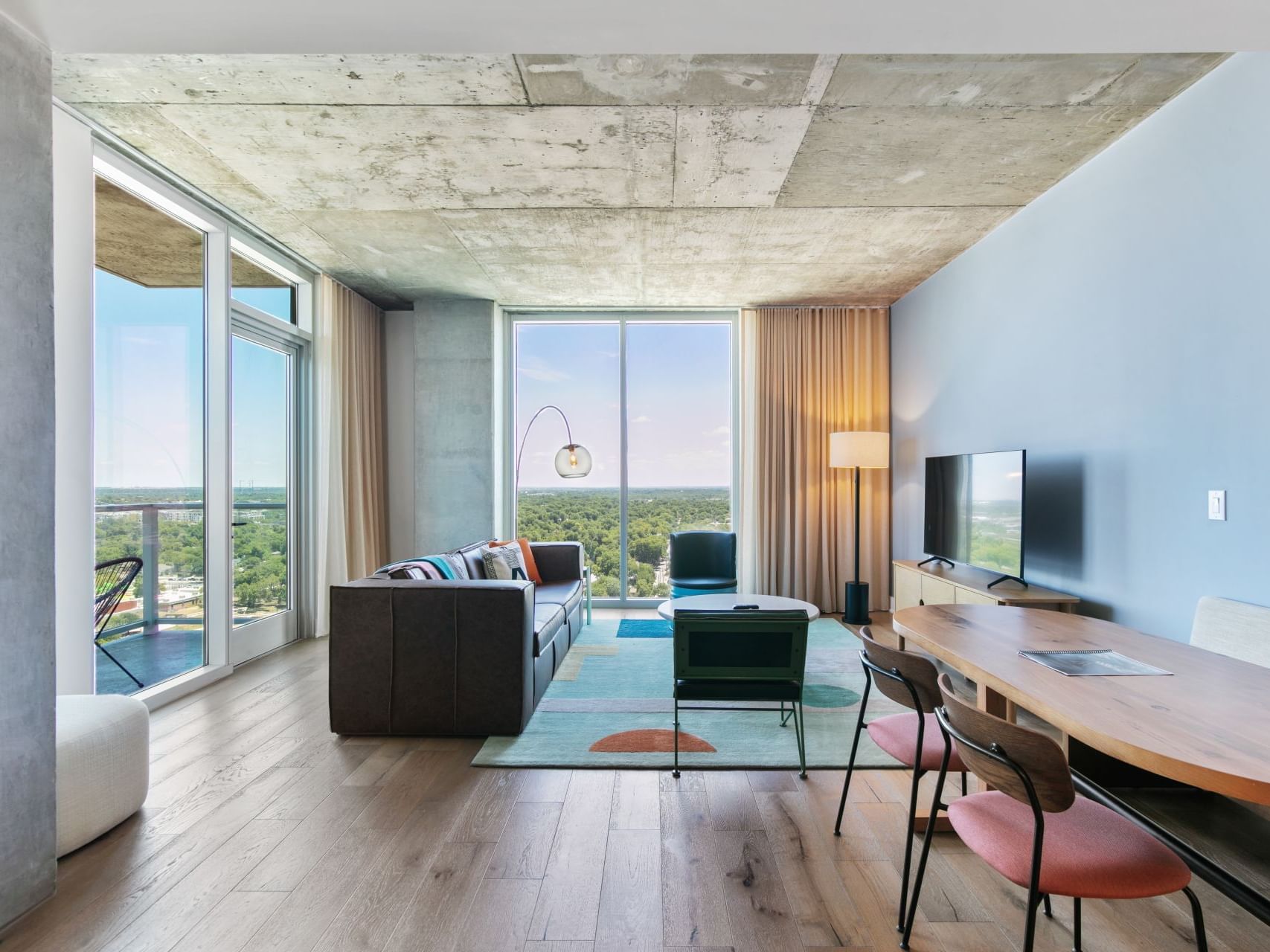 Living Room in Sunny Corner Downtown Suite at Austin Condo