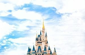 The tip of the Magic Kingdom Cinderella's Castle at Walt Disney World's Magic Kingdom.