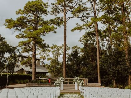 An outdoor Wedding ceremony at WaterColor Inn & Resort