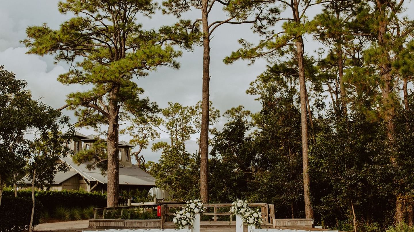 An outdoor Wedding ceremony at WaterColor Inn & Resort