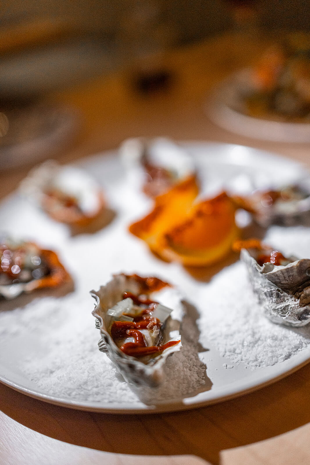 A plate of oysters served at The Restaurant