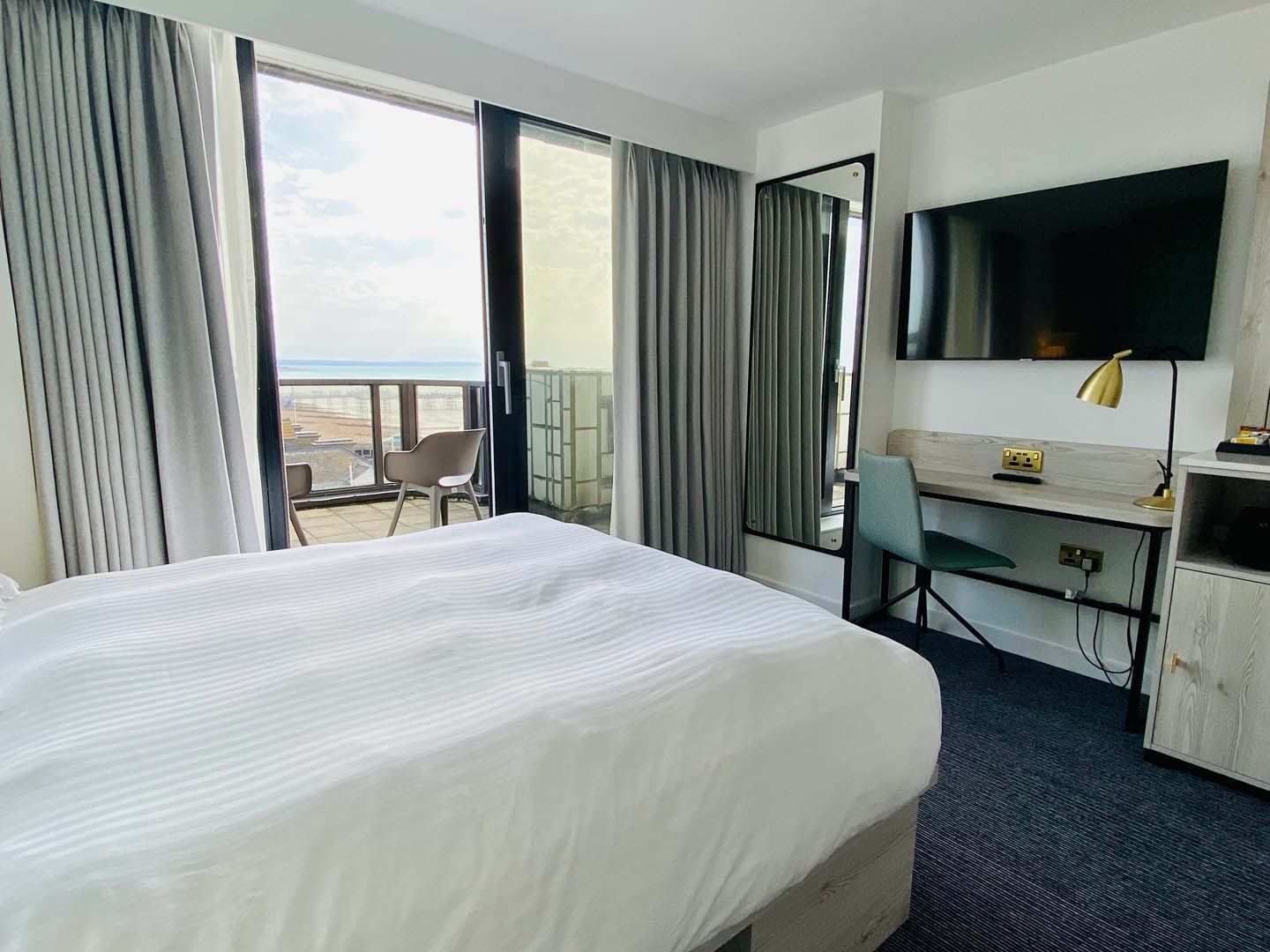 Interior of Urban Double Balcony bedroom at The View Eastbourne