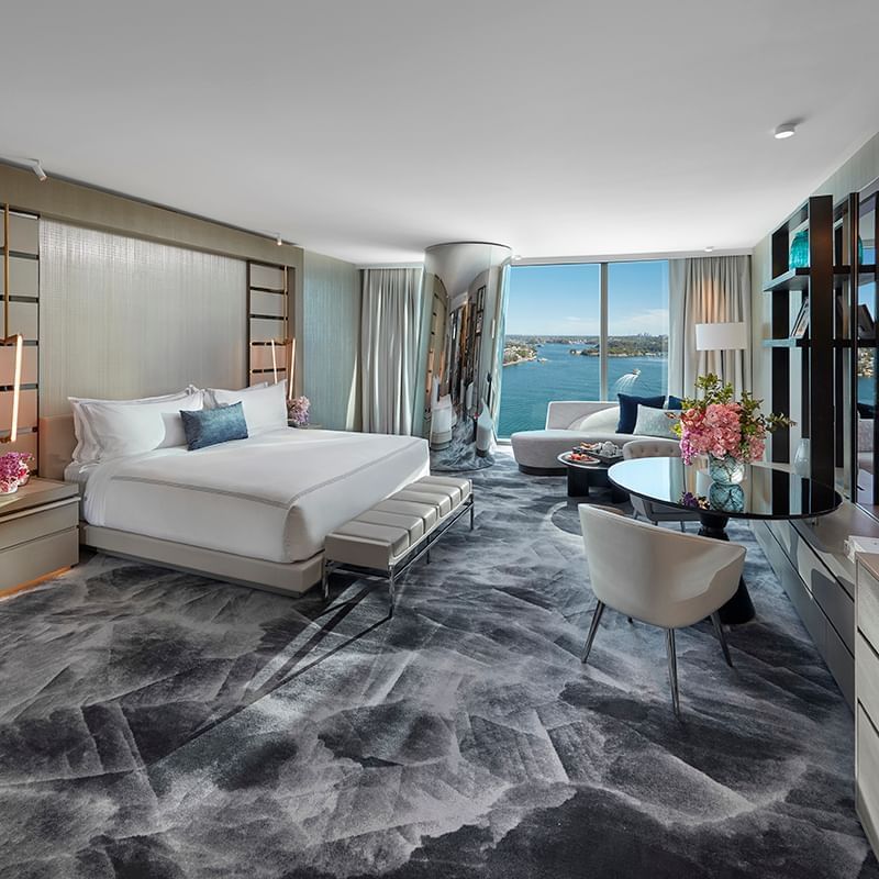 Interior of the Deluxe King Bedroom at Crown Towers Sydney