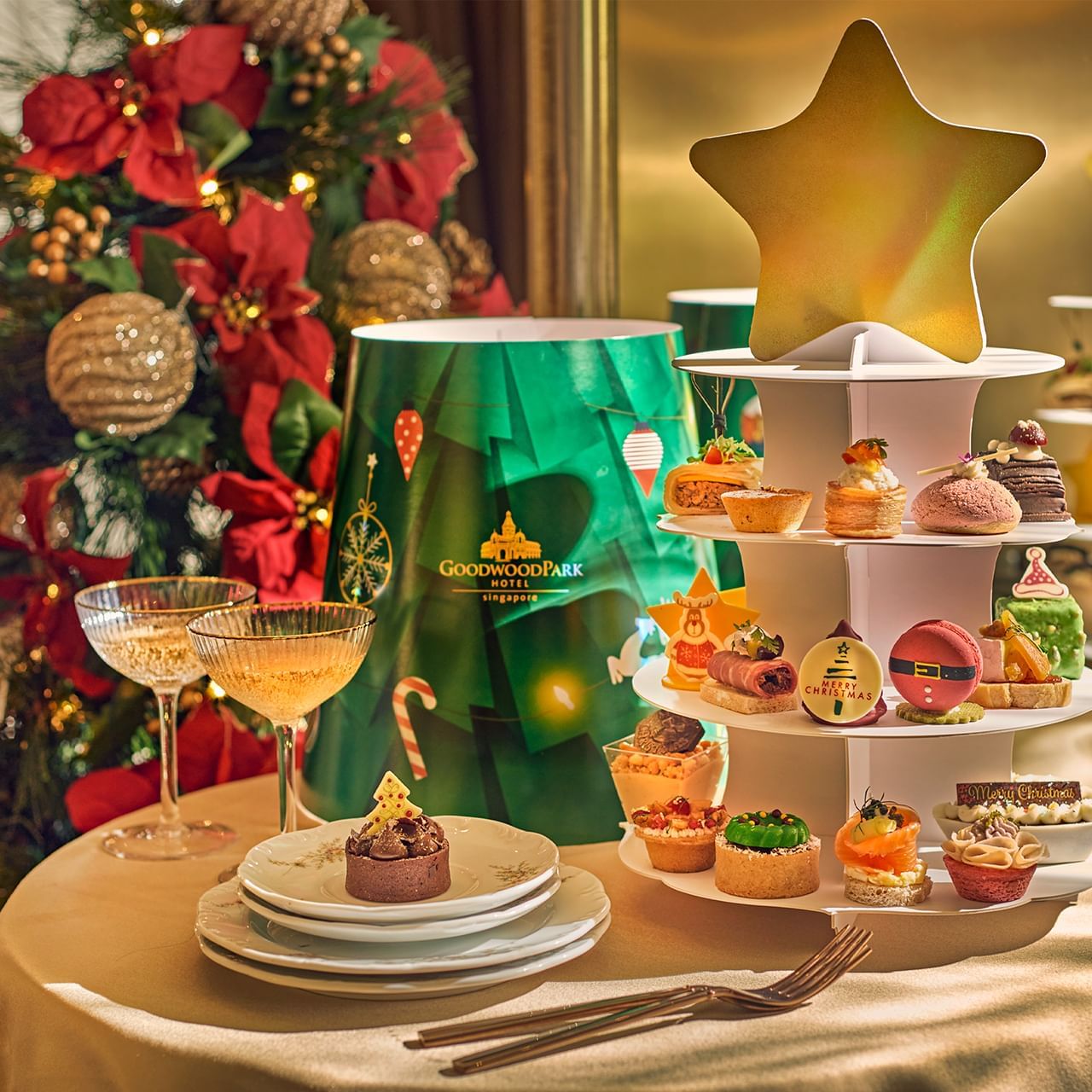 Christmas snack buffet displayed at Goodwood Park Hotel