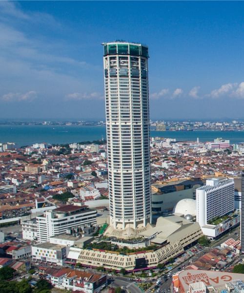 KOMTAR Tower and city view near Sunway Hotel Georgetown