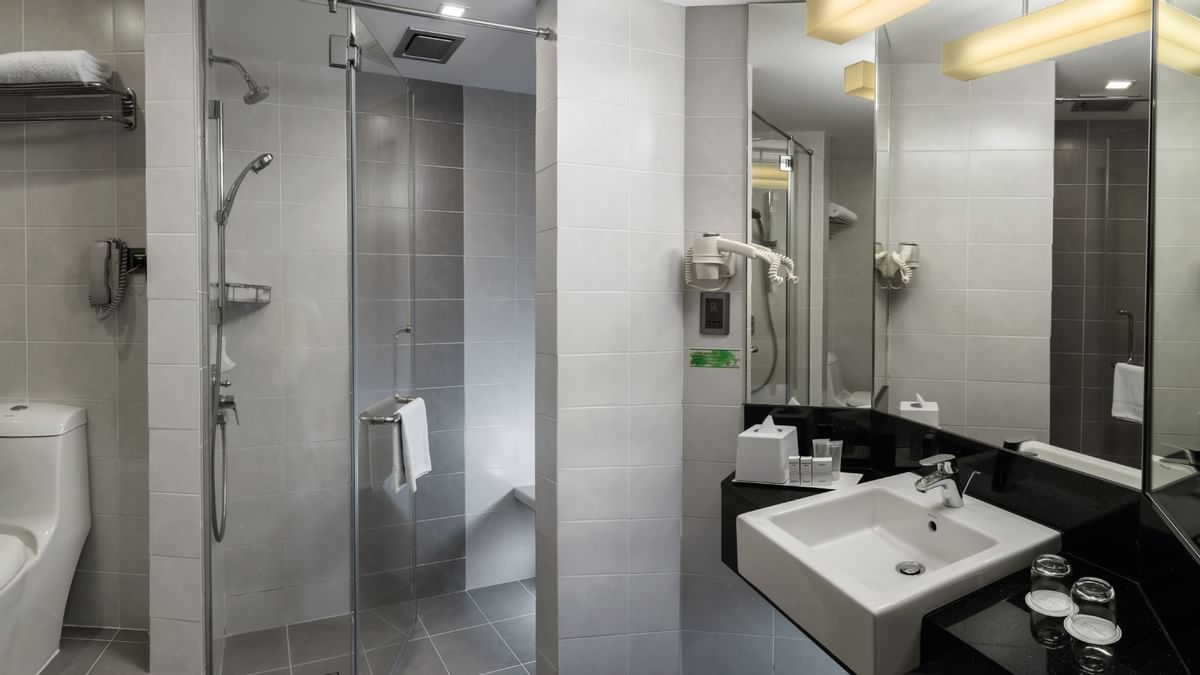 Luxury toiletry set on a tray in Executive Suite at Sunway Hotel Big Box