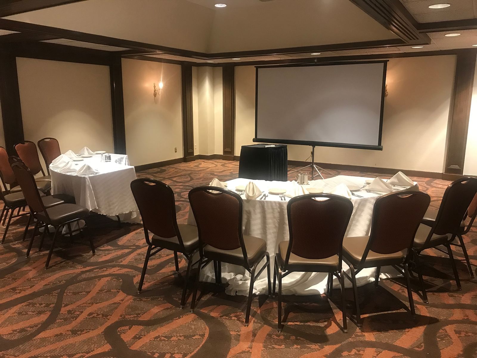 ballroom with tables set up