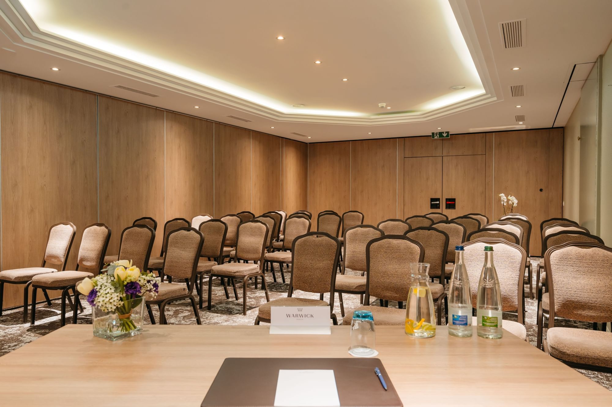 Theatre-type chair set-up arranged in Dent-Blanche at Warwick Geneva