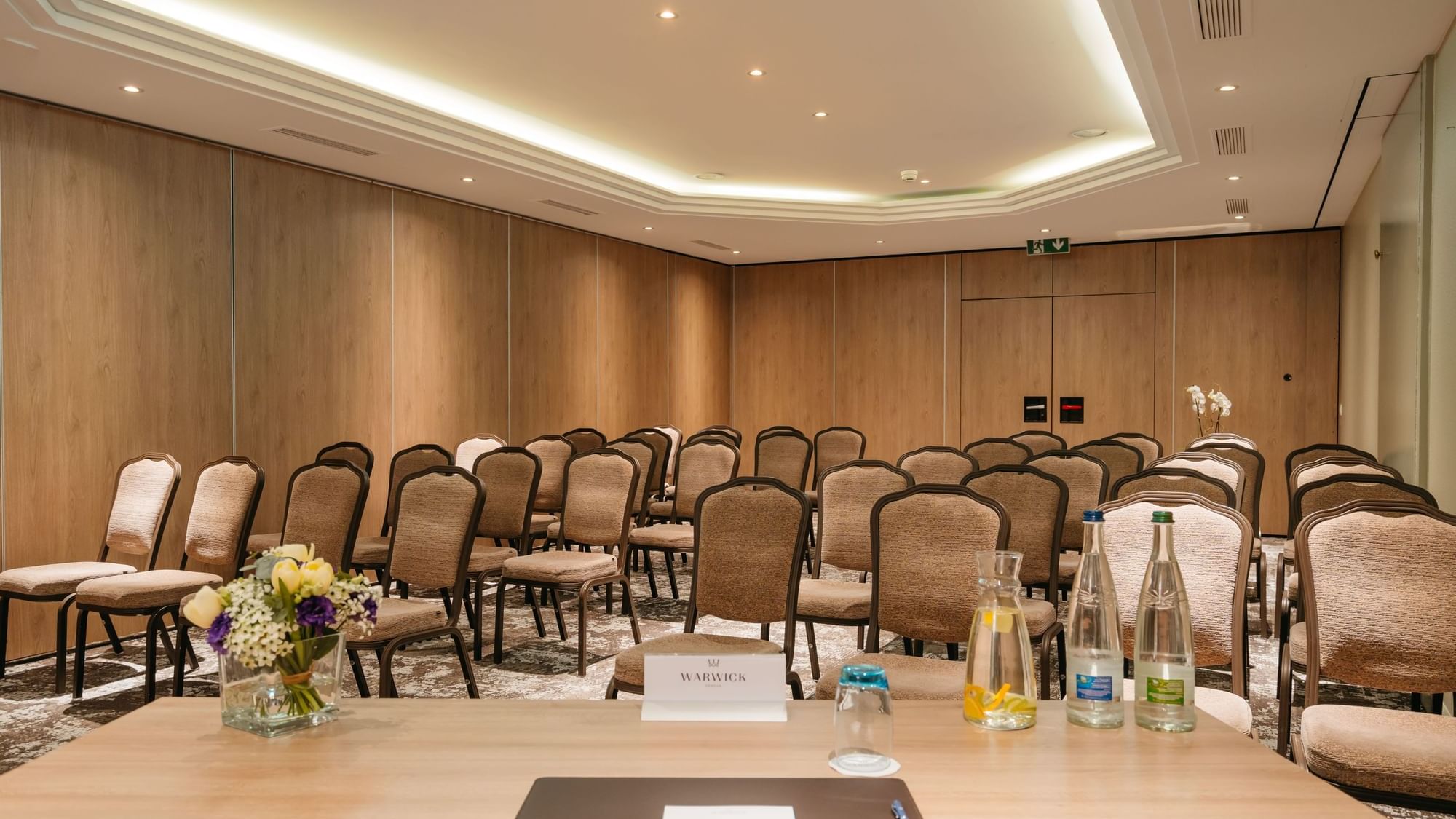 Theatre-type chair set-up arranged in Dent-Blanche at Warwick Geneva