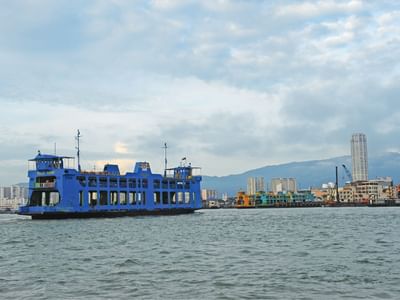 Ship sailing to the port of Butterworth Ferry Terminal near Sunway Hotel Seberang Jaya