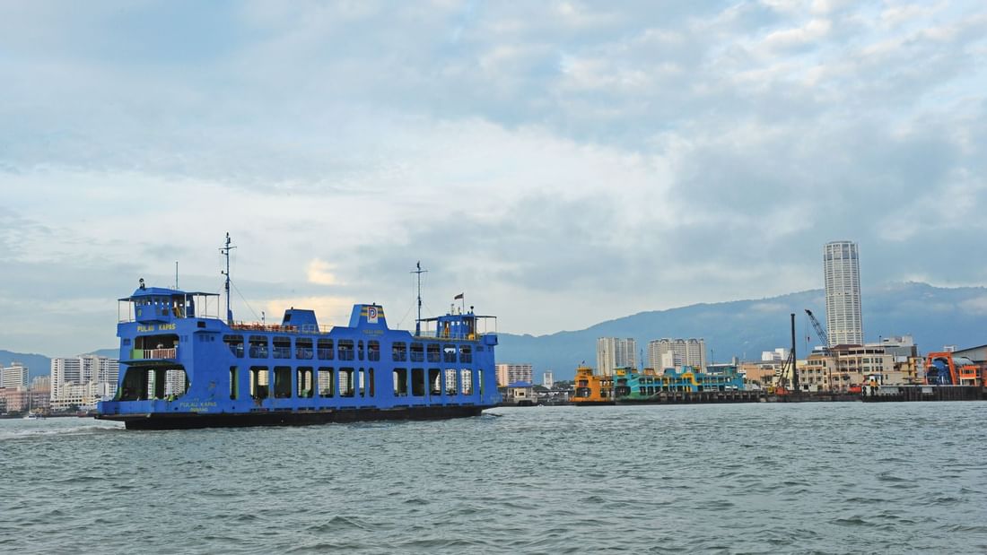 Ship sailing to the port of Butterworth Ferry Terminal near Sunway Hotel Seberang Jaya