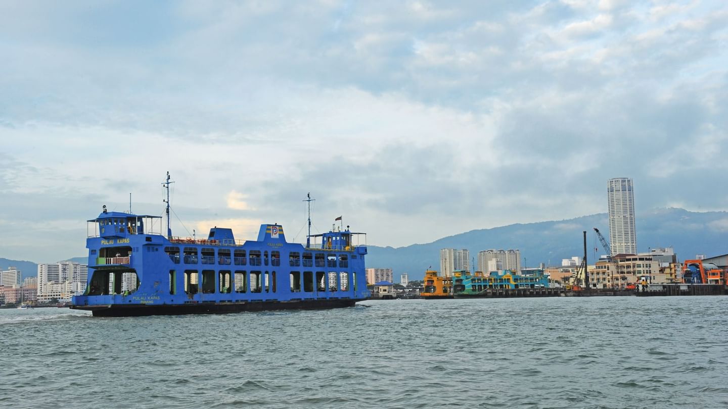 Ship sailing to the port of Butterworth Ferry Terminal near Sunway Hotel Seberang Jaya