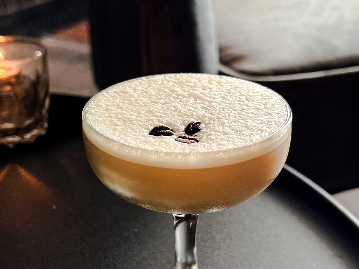 Close-up of cocktail served in Midnight Sun Lounge at Midnight Sun, a Coast Hotel