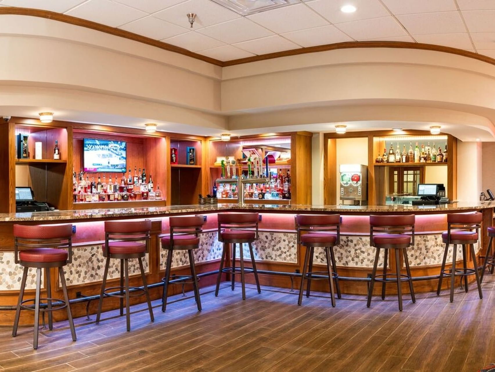 Bar stool seating in Tradewinds Traven at MCM Elegante Beaumont