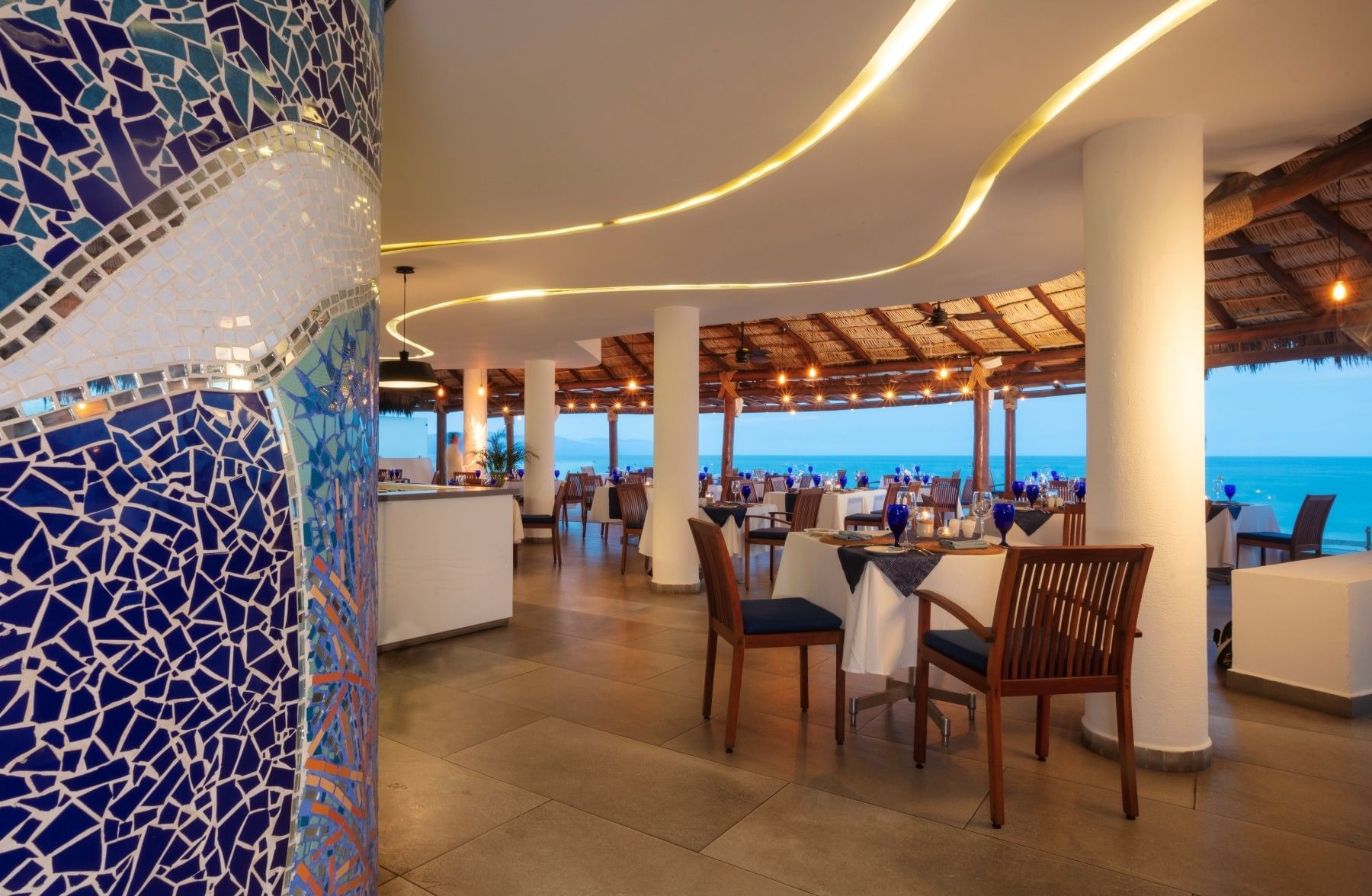 Sunset Restaurant at Buenaventura Grand with oceanfront dining in Puerto Vallarta