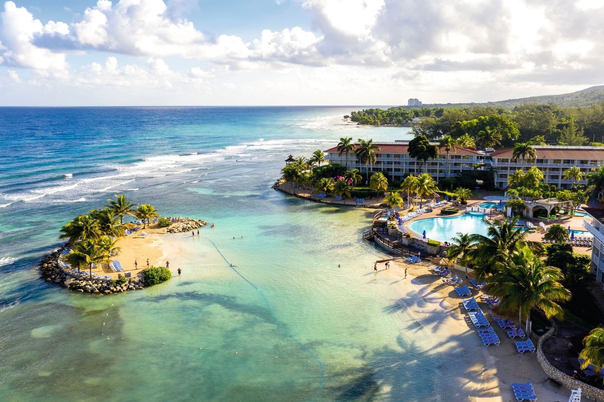 Aerial view of Holiday Inn Montego Bay surrounded by Ocean