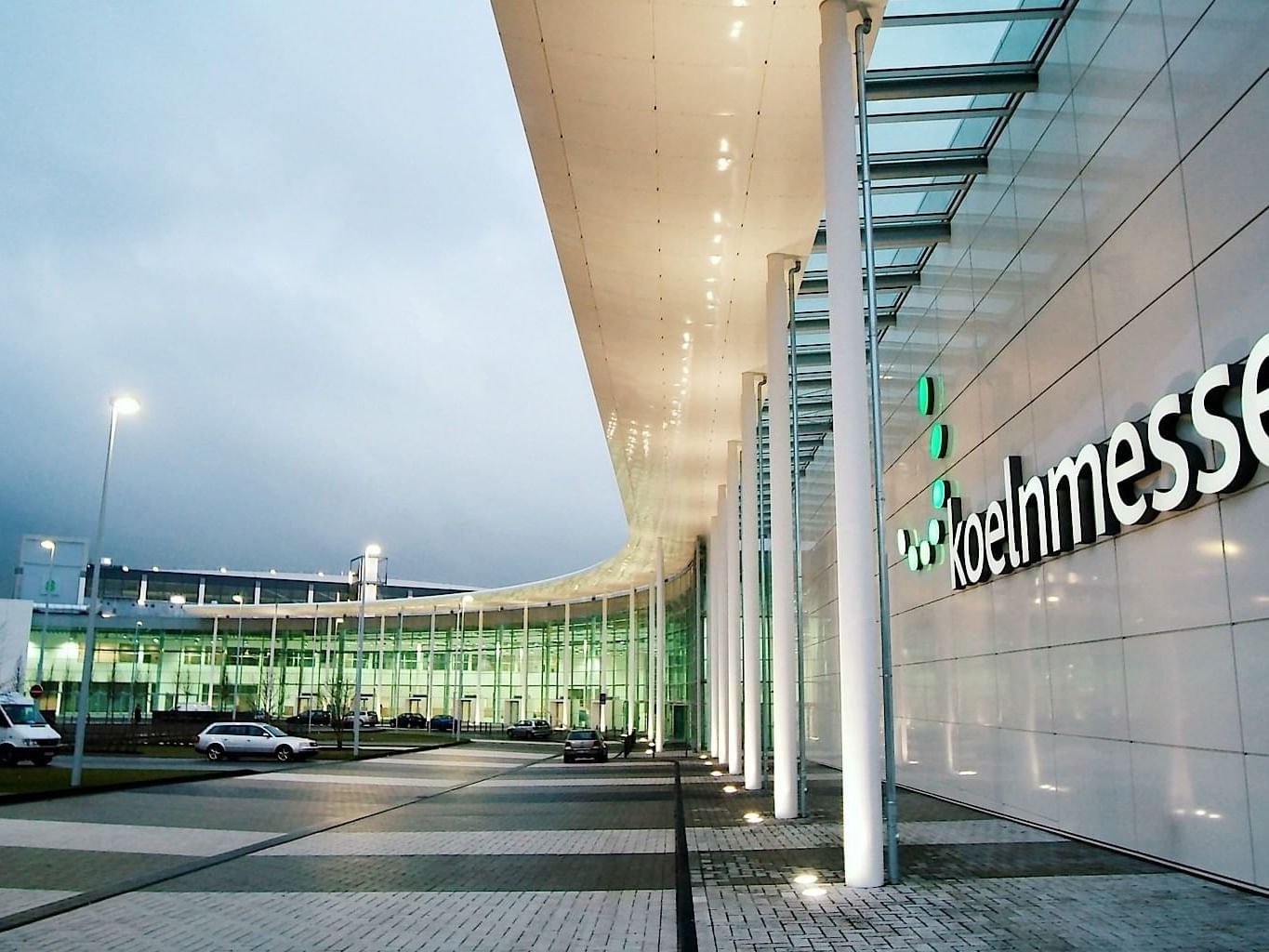 Exterior view of Koelnmesse building near Rheinland Hotel Kollektion