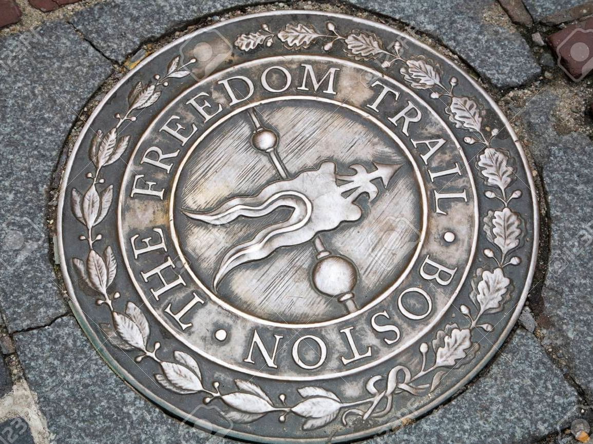 Freedom Trail in downtown Boston, Massachusetts