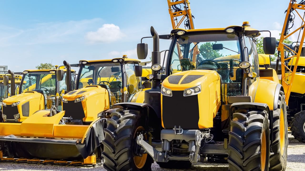 yellow agricultural machinery