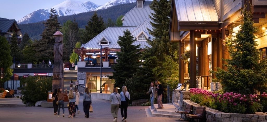Pedestrian village area in Whistler